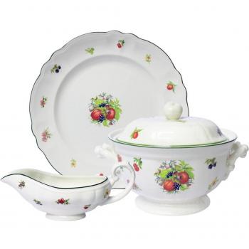 Vajilla de 56 piezas Flores y Frutas San Claudio