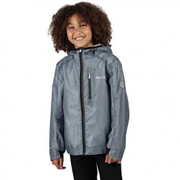 Regatta Hydroid-Chaqueta Impermeable con Capucha Y Elementos Reflectantes Jackets Waterproof Shell, Unisex niños, Magnet, 7-8