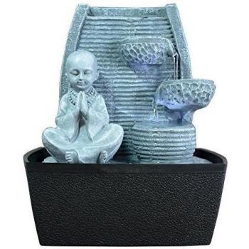 Zen Luz de la Pared Interior Fuente de Bronce Piedra Gris/Negro 20 x 15 x 24 cm