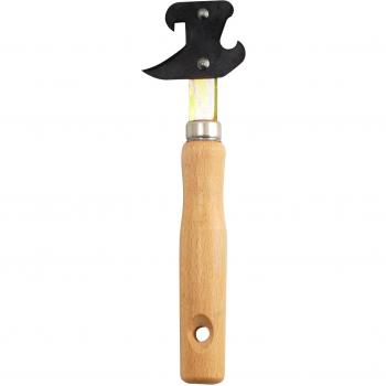 Abrelatas Metaltex de Acero Inoxidable con Mango de Madera, Negro, Modelo 250330