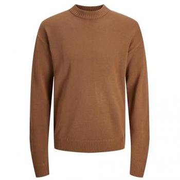 Suéter de punto Jack & Jones para hombre, color Mocha Bisque, con cuello redondo