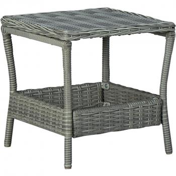 vidaXL Garden Table Light Grey 45x45x46.5 cm Poly Rattan