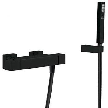 Ducha termostática Ducha de mano anticalcárea con soporte orientable y flexo.