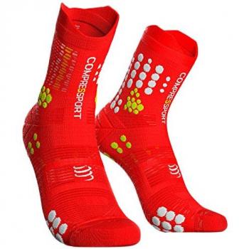 Compressport Hombre Trail Sock Red/White Unidad de compresión Calcetines, Rojo/Blanco, T4