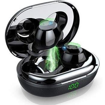 Auriculares Bluetooth, Cierto Auriculares Inalámbricos 6D Hi-Fi Estéreo TWS In-Ear Auriculares Bluetooth 5.0, 30H Playtime, IPX7 Impermeable con Mini Caja de Carga y Mic, Pantalla LED y Control Táctil