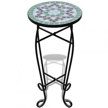 vidaXL Mosaic Side Table Plant Table Green White