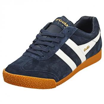 Gola Harrier Women's Suede Sneakers - Classic Navy White