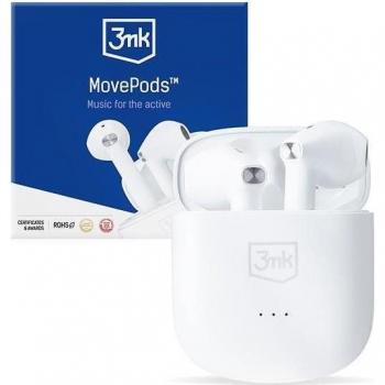 Auriculares Inalámbricos 3mk MovePods Bluetooth con Estuche de Carga PowerBank Bianchi