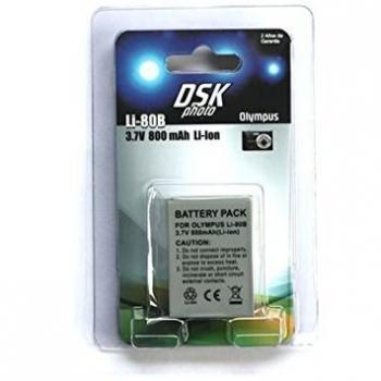 SilverHT 40531 - Batería de cámaras de Fotos para Li80B Olympus de 800 mAh, Color Blanco