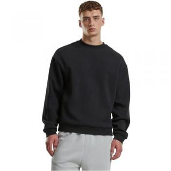 Urban Classics Men's Fluffy Crewneck Sweatshirt - Black - Relaxed Fit - 4XL