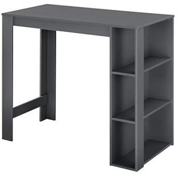 Mesa de Bar Danderyd 120x60x106 cm con 3 estantes Gris Oscuro