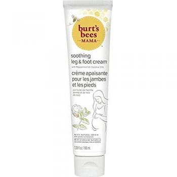 Crema para las piernas y los pies de mamá Burt's Bees con aceites de menta piperita y coco, de origen 99 % natural