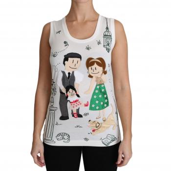Dolce & Gabbana Elegant White Sleeveless Cotton Silk Shirt - IT42|M