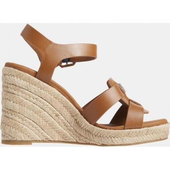 Alpargatas de mujer Tommy Hilfiger de piel con cuña alta y pulsera al tobillo, marrón, talla 41