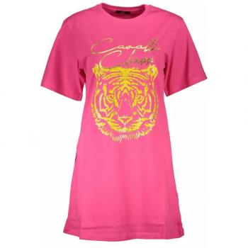 Cavalli Class Pink Logo Print Cotton T-Shirt - L