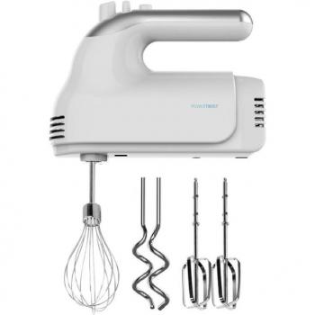 Cecotec PowerTwist 500 Steel Batidora de Varillas, 500 W, con 5 Velocidades + Función Turbo, Diseño Ergonómico, Incluye Varillas Batidoras, Garfios