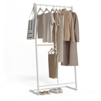 Perchero Burro Metálico Hangy One 15, Doble Altura, Resistente hasta 15kg, Fácil Montaje, Espacio para Pantalones, Base Antirayaduras