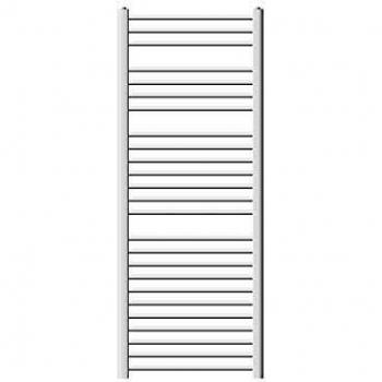 Radiador toallero curvo ECD GERMANY 600 x 1500 mm blanco con conexión central - Calefactor y secador de toallas para baño