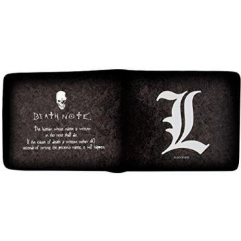 Cartera Vinilo Negro con Símbolo L de Death Note