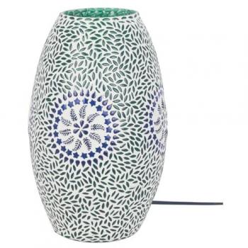 Lámpara de Sobremesa Mosaico Verde 32x18x18 cm - Lámpara Árabe Exótica