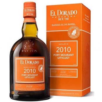 Ron El Dorado 2010 Port Mourant Uitvlugt 51° - Edición Especial con Vaso de Regalo