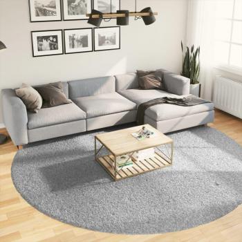 Alfombra Shaggy Moderna Pamplona Gris Ø 280 cm