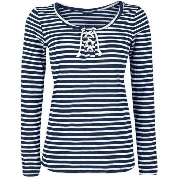 Stitch and Soul Manga Larga Mujer Manga Larga Mujer Azul Marino/Blanco XS