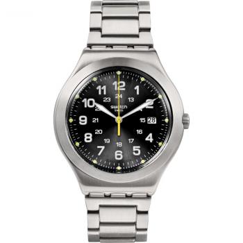 Swatch - Reloj Happy Joe Lime Again con correa color gris de acero inoxidable