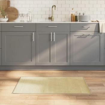 Alfombra rectangular de bambú natural clara 60x100 cm