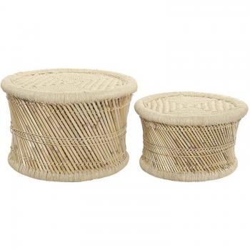 Mesa centro set 2 fibra 62x62x42 natural