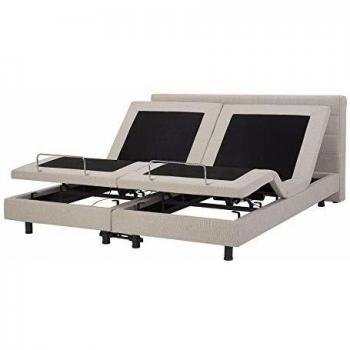 Cama eléctrica ajustable beige 180 x 200 cm con mando a distancia modelo Duke
