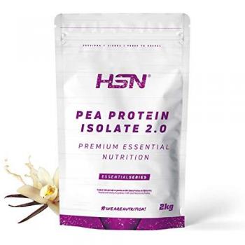 Proteína de Guisante Aislada HSN Sabor Vainilla 2 Kg - 67 Tomas - 100% Vegana - Pea Protein Isolate - No-GMO - Sin Gluten - Sin Soja - Sin Azú