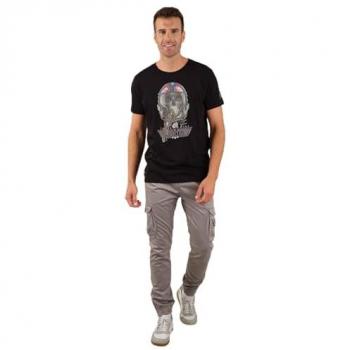 Deeluxe Fighter Men's Round Neck Cotton T-Shirt - Black