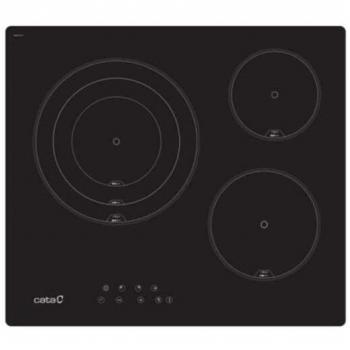 Cata TT6003 Encimera Vitrocerámica 3 Zonas de Cocción Triple Corona 56 cm Negro