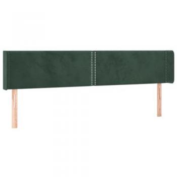 Cabecero con LED de terciopelo verde oscuro 183x16x78/88 cm