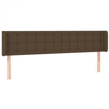 Cabecero LED Tapizado Marrón Oscuro 203x16x78/88 cm