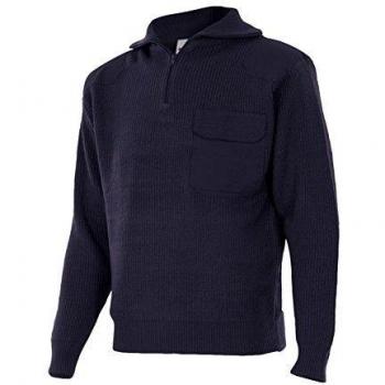 VELILLA 101; Jersey punto grueso con cuello alto; color Azul Marino; Talla M