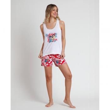 Pijama Sin Mangas Lilo & Stitch rojo Disney