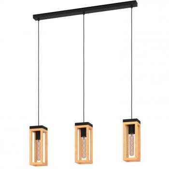 Lámpara Colgante Eglo Nafferton de Madera, 3 Luces