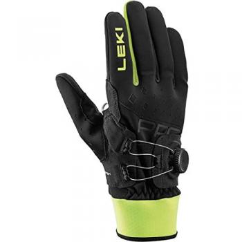 Guantes Leki Alpino PRC Boa® Shark Negros/Neón Amarillo Talla 7.5 Unisex