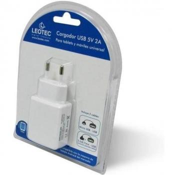 Leotec LECTABUSBW - Cargador universal para Smartphones y tablets, color blanco