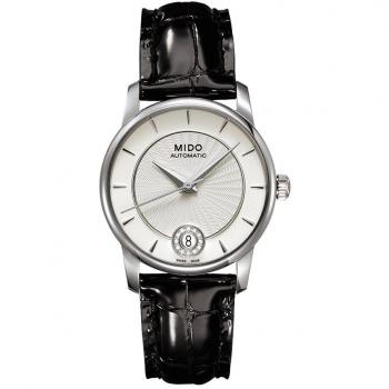 Reloj Analógico Automático Mido para Mujer 33mm con Correa de Cuero Negra y Resistencia al Agua 5 ATM