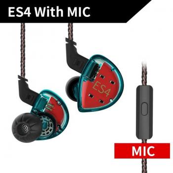 Auriculares In Ear KZ ES4 Híbridos Dinámicos con Cancelación de Ruido y Bajos HiFi