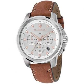 Reloj Hombre Maserati R8871621005 (Ø 44 mm) - Movimiento de cuarzo, caja de acero inoxidable, resistencia al agua hasta 50 metros, correa de cuero genuino, diseño elegante y deportivo