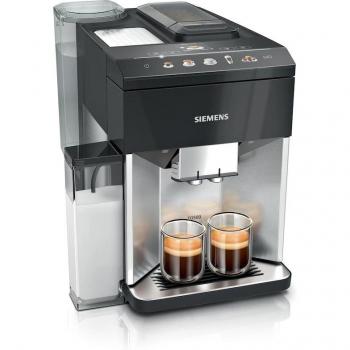Siemens EQ.500 TQ517D03 - Cafetera automática integral con pantalla táctil, función Doppeltassen y depósito de leche integrado, acero inoxidable y negro
