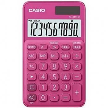 CASIO SL-310UC-RD - Calculadora, 0.8 x 7 x 11.8 cm, color rojo