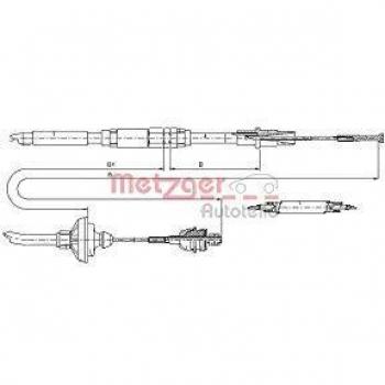 Cable de embrague Metzger 10.3149 para VW Transporter T4 con ajuste manual