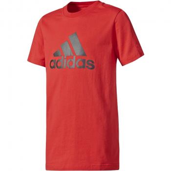 adidas YB Logo – Camiseta, otoño/invierno, niño, color Scarle/Black, tamaño 140