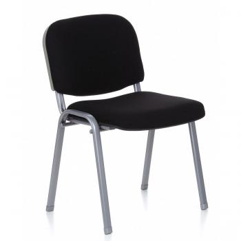 hjh OFFICE 704100 Silla de confidente XT 600 Tela Plateado/Negro, Silla visitante, tapizadas, Respaldo ergonómica, Apilable
