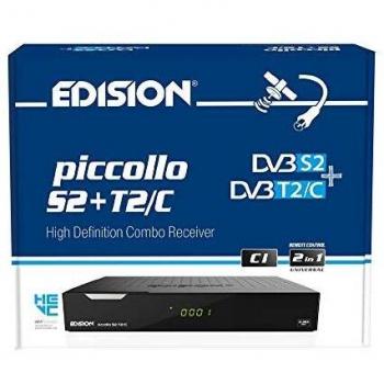 Decodificador Edision Piccollo H.265 S2+T2/C Combo con CI, USB PVR y soporte para DVB-S2, DVB-T2 y DVB-C